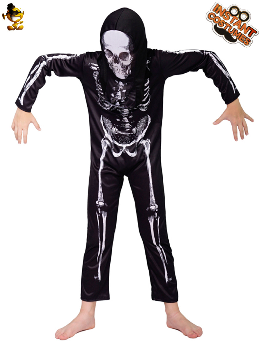 De Halloween 3D digital de los niños traje del cráneo los hombres niño fantasma hueso horror partido rendimiento Cosplay
