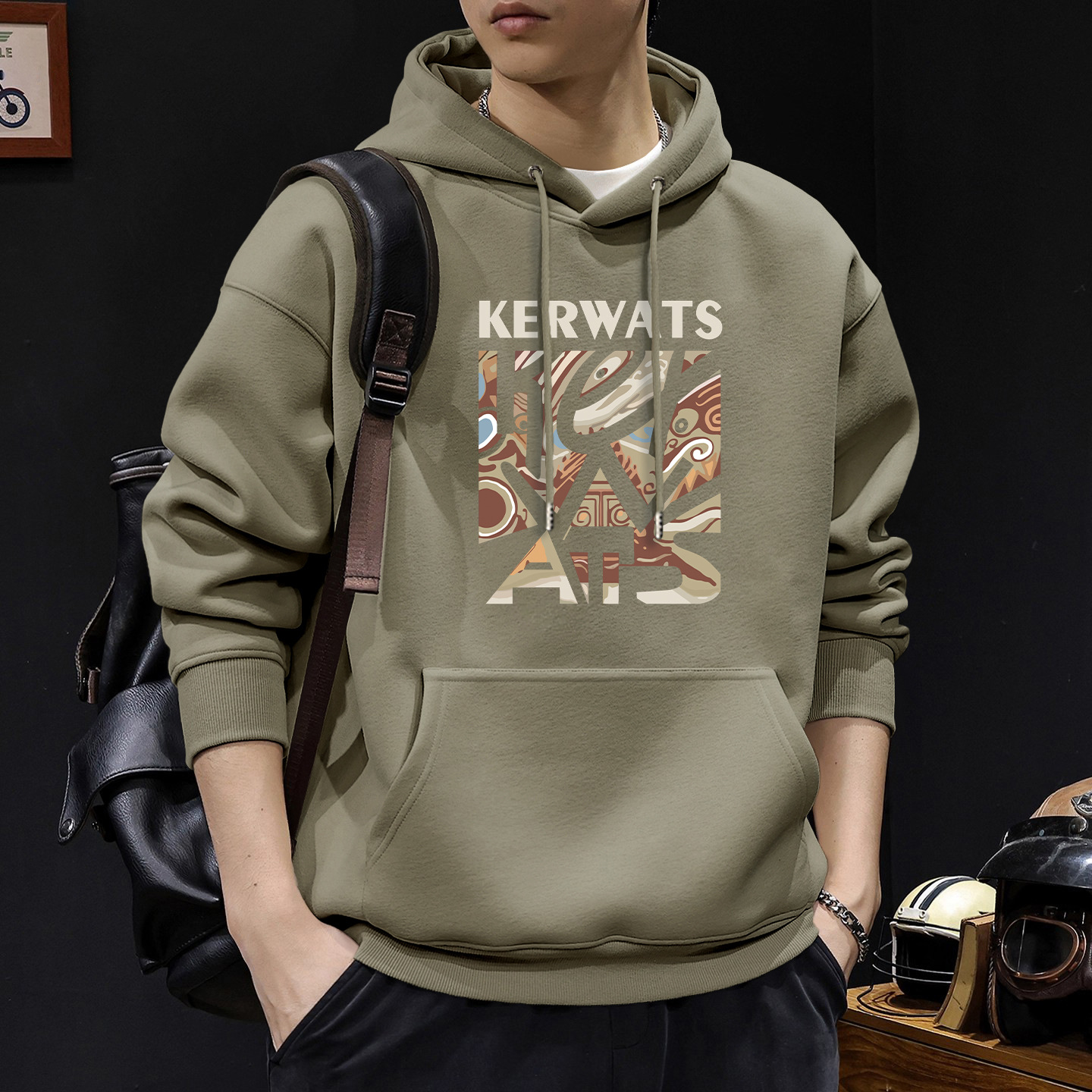Pesado americano chaqueta deportiva hombre encapuchado primavera nueva ropa de hombre de tamaño grande primavera y otoño chaqueta suelta