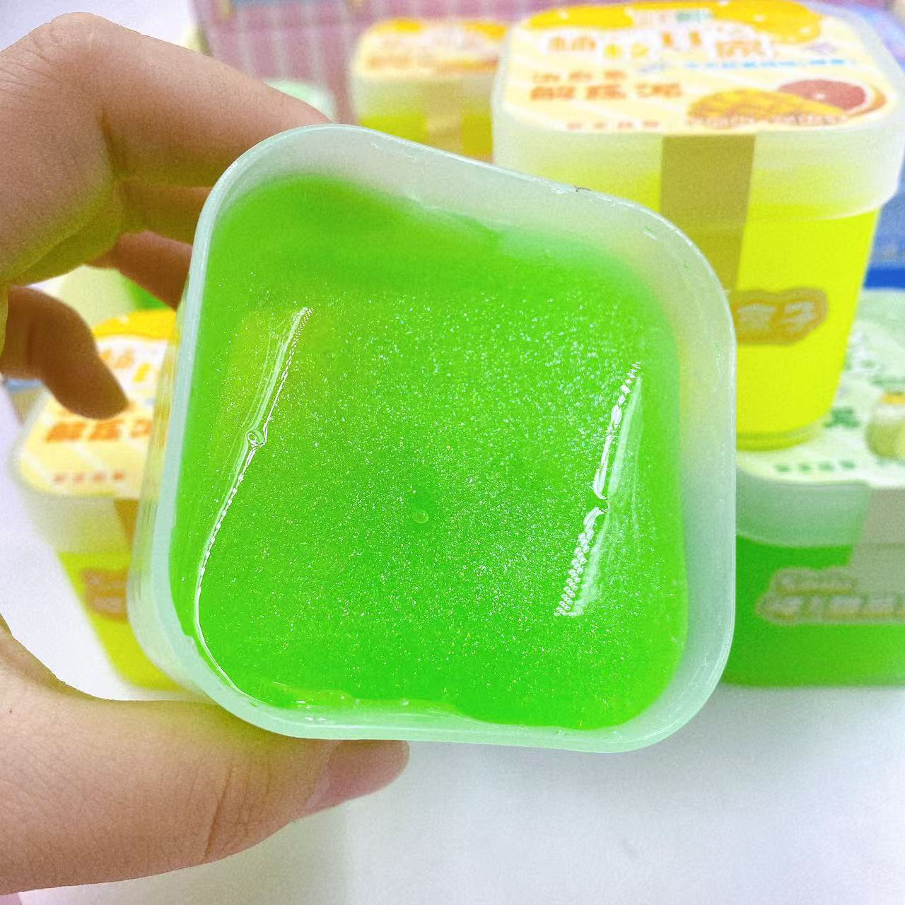 Juguetes para niños barro de cristal barro de color fluorescente cristal brillante caja de cristal espumante goma slim alto valor facial botella grande al por mayor