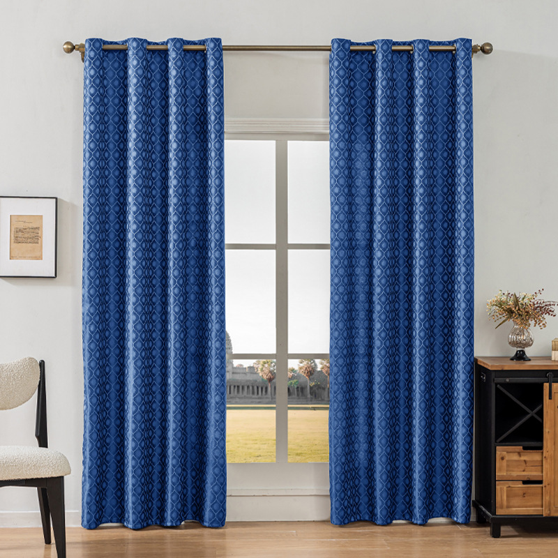 Amazon transfronterizo Shaoxing productos terminados cortinas jacquard opacas sala de estar dormitorio perforado comercio exterior TEMU cortina opacas al por mayor