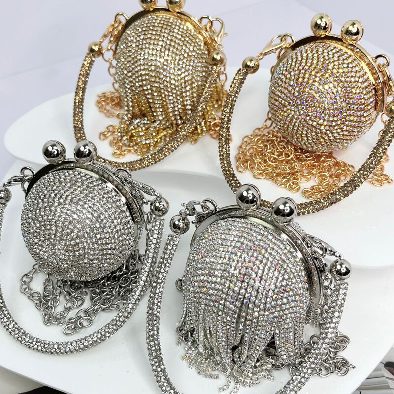 Nanfeng Bags New Model Silver/Gold Crystal Ball Diamond-Encrusted Mini Bag Chain Small Bag Women's Bag Lv Women's Bag