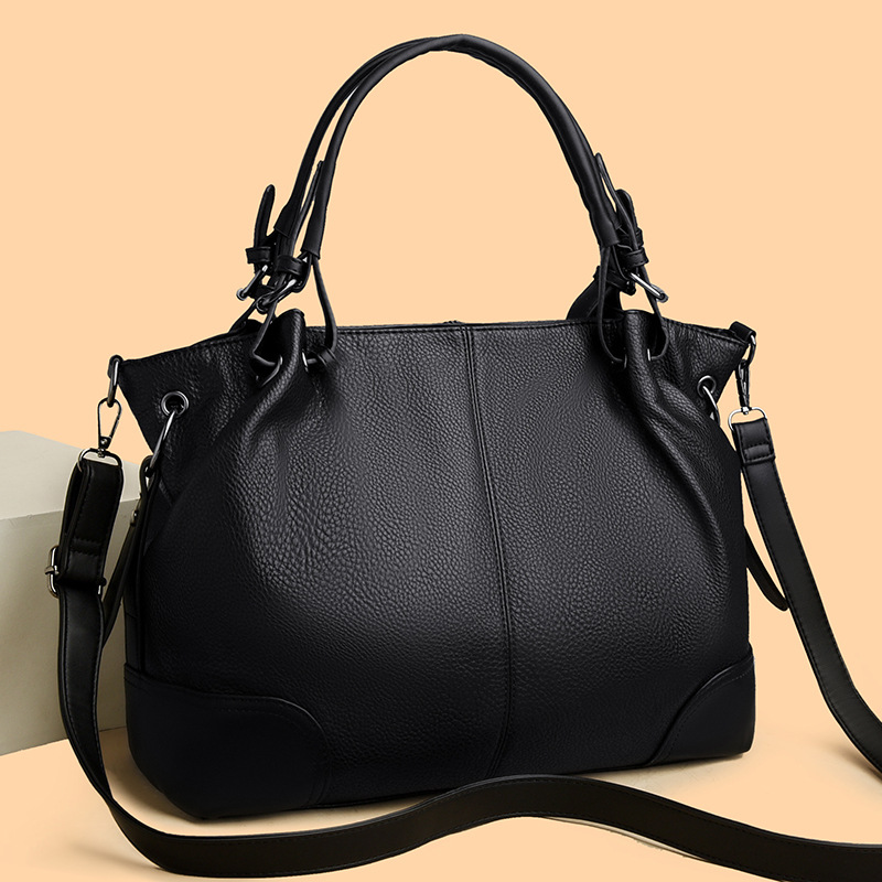 pu皮时尚手提包女小众高级感大容量简约通勤纯色单肩斜挎包