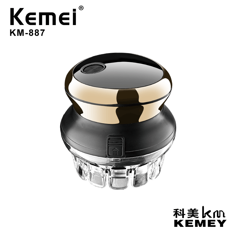 Kemei eléctrico cortapelos platillo volador KM-887 cabeza óptica portátil de 360 grados de rotación de cuerpo completo lavado eléctrico Clipper