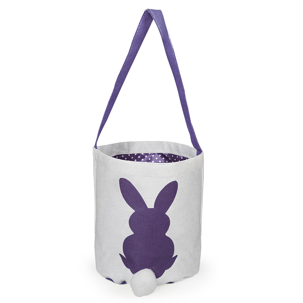 Transferencia de calor de impresión bolsa de Pascua conejo patrón bolso de lino bolsa de Pascua celebración conejo bolsa en stock