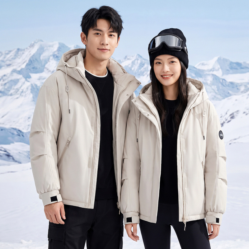 New winter collection: fashionable women's hooded couple's style integrated graphene windbreaker, thickened down-filled cotton jacket New winter collection: fashionable women's hooded couple's style integrated graphene windbreaker, thickened down-filled cotton jacket