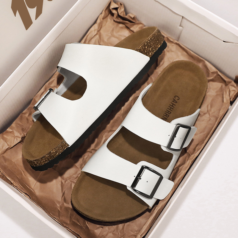Zapatillas de suela gruesa de gran tamaño de comercio exterior para hombre 2025 verano nuevo estilo wish estación independiente fondo de corcho transfronterizo sandalias y zapatillas para hombre