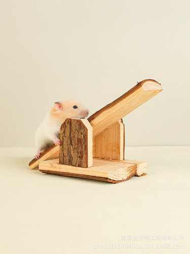 Hamster Supplies Seesaw Natural Log Toy Golden Bear Pet Supplies DIY Cage Gnawing and Molaring Combination
