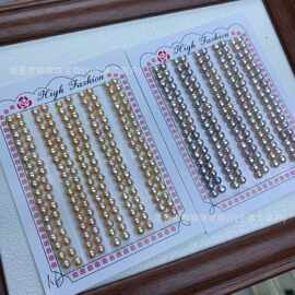 面包珠4-5mm天然淡水珍珠橘色紫色基本无瑕纯银素钉耳钉成品批发
