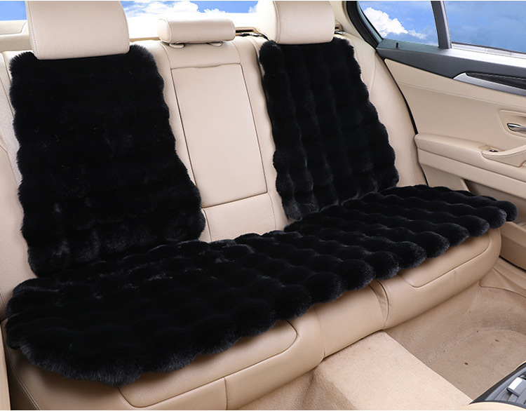 Winter Rabbit-Proof Plush Short Plush Three-Piece Set Single-Piece Genuine Fur Integrated Warm Fur Cushion Car Seat Cushion