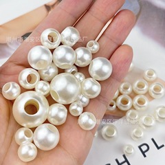 8-20mm大口径模造真珠直孔泡珠absビーズアクリルDIYバッグ服装部品散珠
