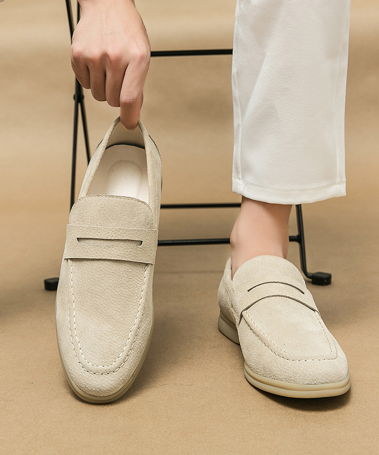 Mocassini uomo in camoscio slip-on scarpe casual comode_voghion.com