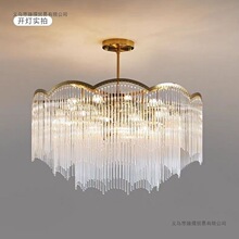 意式吊灯客厅2025新款客厅吊灯别墅简约轻奢餐厅水晶流苏奶油灯具