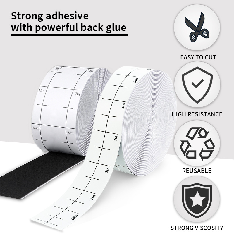 菲得利跨境自带英寸刻度魔术贴自带背胶沙发窗帘地毯汽车垫固定贴