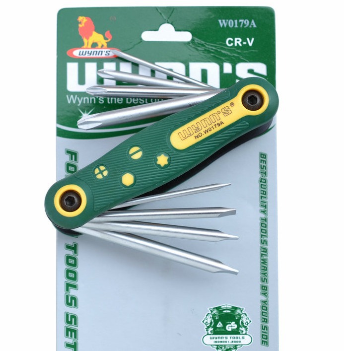 威力狮8件套折叠式组合螺丝刀 8合一螺丝刀十字一字 螺丝批W0179A