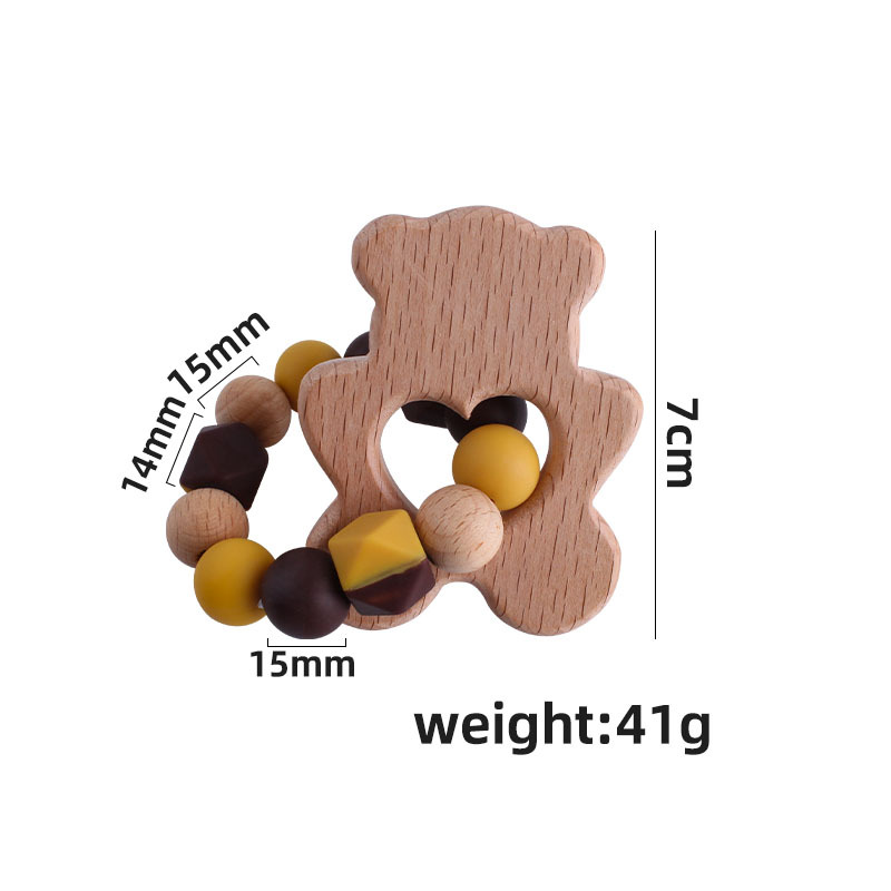 Nueva DIY creativo de dibujos animados haya animal juguete mordedor infantil unicornio pulsera silicona color mezclado