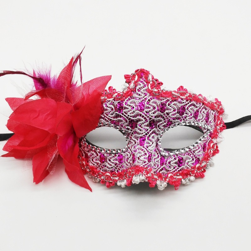 Amazon venta de flores laterales rosas de encaje veneciano máscaras máscaras de mascaras de fiesta