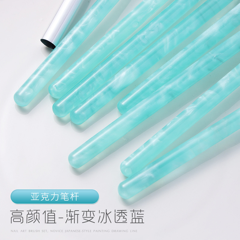 日本式の新しい玉藍美甲筆セットの線引きの筆の色絵の筆のグラデーションの筆の光の治療の筆の秋菊の大きい方の丸いペン|undefined
