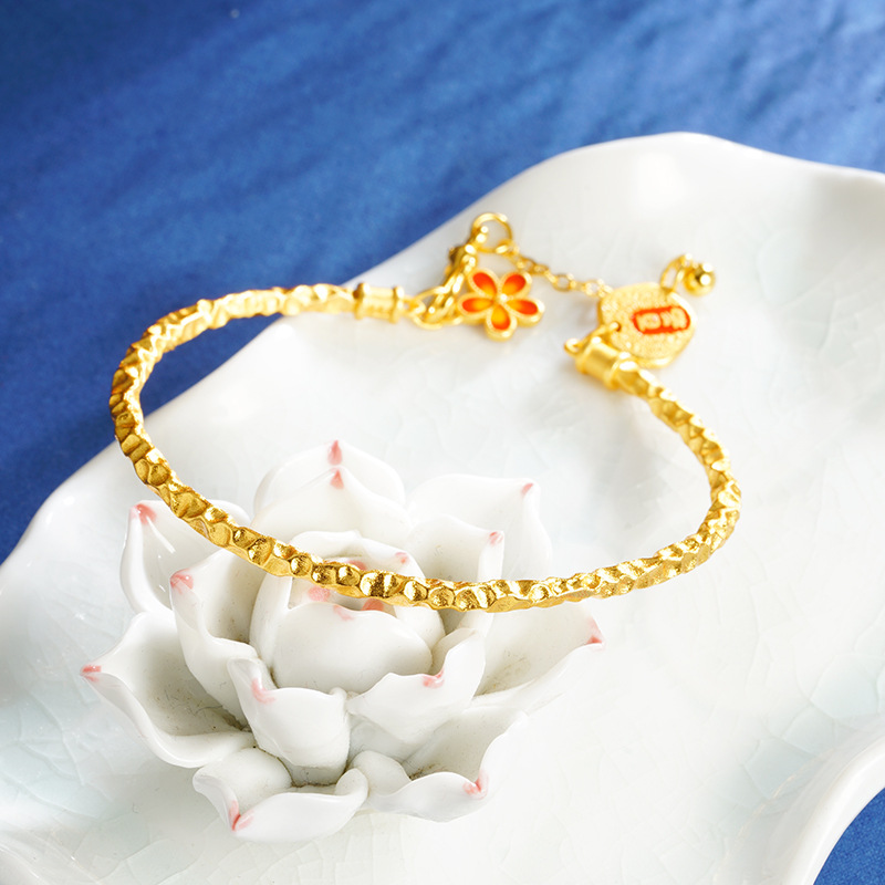 Vietnam Sha Jin simple nuevo lujo ligero viento Bafu flor pulsera elegante mujer alta sensación de joyería versátil fuente