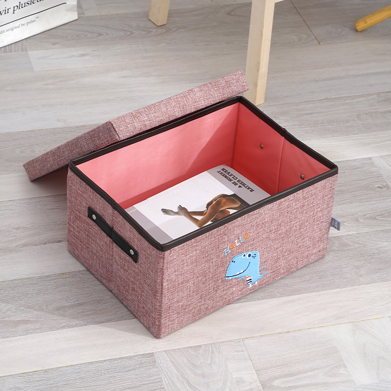 批发大码玩具收纳盒日式简约带盖收纳筐可折叠储物整理杂物收纳盒