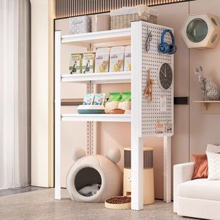 Lower Empty Storage Rack Floor-Standing Multi-Layer Household Pet Supplies Storage Rack Steel Storage Rack Above the Cat Litter Box
