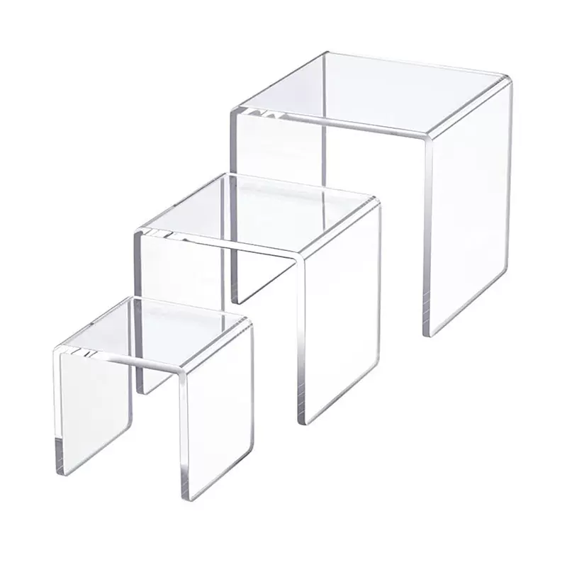 现货3层正方形亚克力展示架珠宝饰品甜点摆放模型手办底座支架