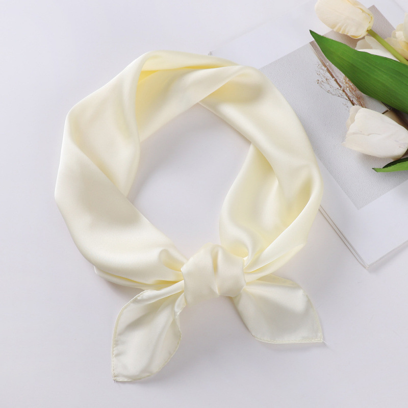 Europa y los Estados Unidos bufandas de seda de color sólido mujeres 70cm bufandas de satín pequeñas bufandas de pañuelo de cabello decoración fábrica transfronteriza al por mayor image 20