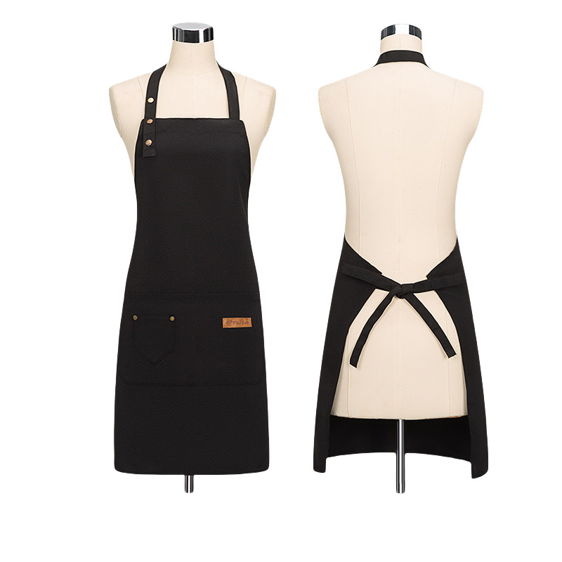 Canvas Apron With Waterproof Logo Printing, Suitable Restaurants, Milk Tea Flower Shops, Nail Salons, Supermarkets, And_voghion.com