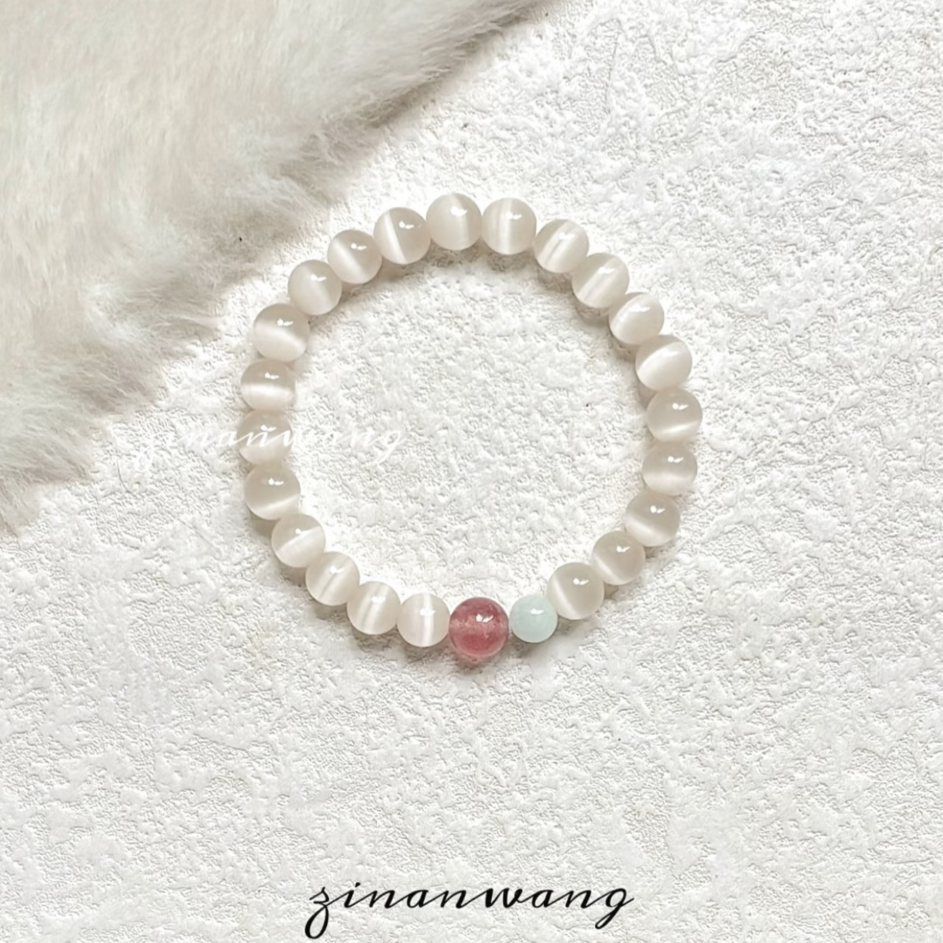 Small beaded bracelet, design sophisticated jewelry, Chinese style, cat's eye, light luxury style, simple and elegant design