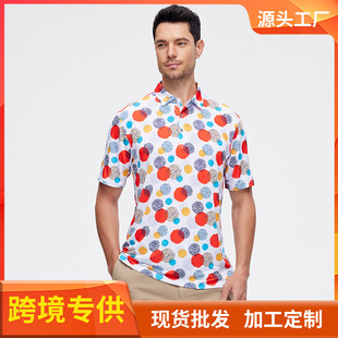 Men's Polo Shirt Short-Sleeved Export Men's Summer Casual Top Ice-Sense Golf Uniform Slim Quick-Drying Sportswear in Stock