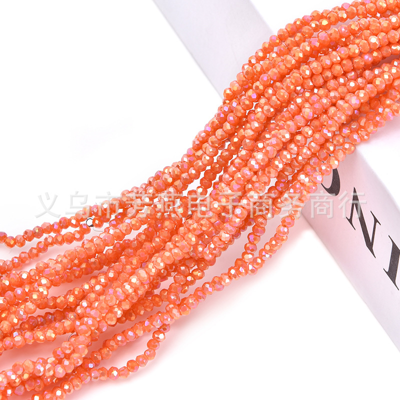 Cuentas planas de 1MM para ruedas de cuentas, cuentas de porcelana AB de alta temperatura, coloridas, transparentes, iridiscentes, facetadas, para pendientes, pulseras, espaciadores y micro cuentas.