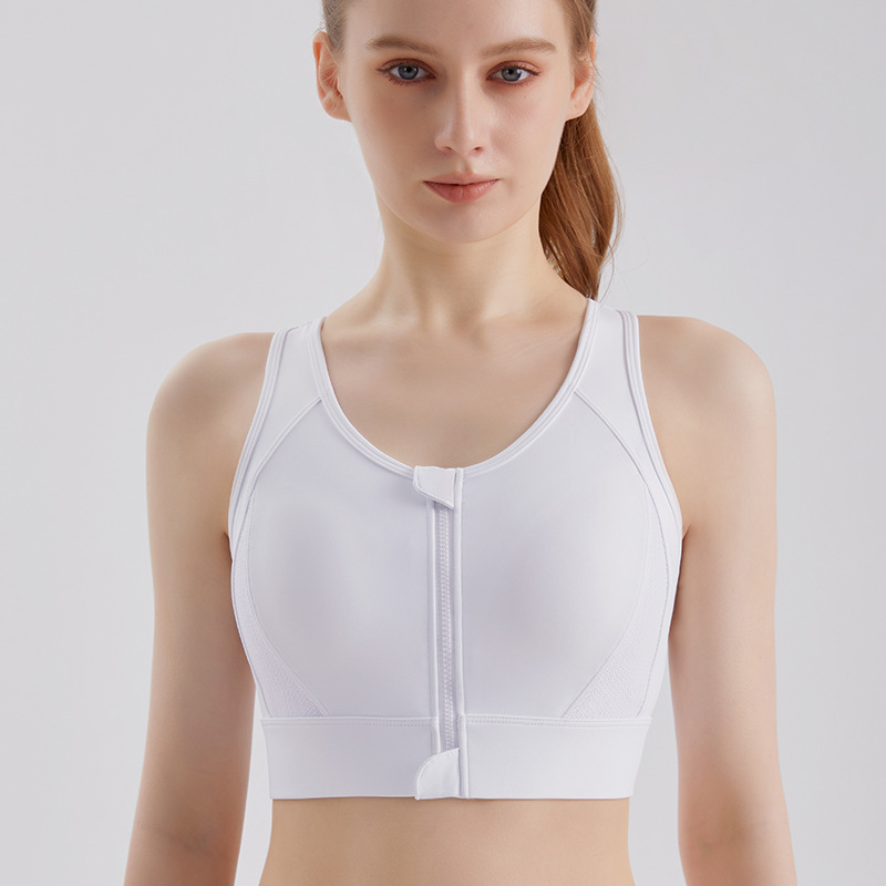 LAHN ropa interior deportiva con cremallera a prueba de choque de alta resistencia corriendo malla transpirable empalmado transpirable fitness chaleco de yoga