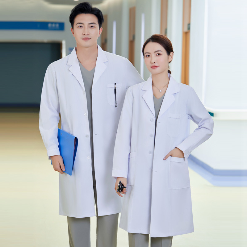 White lab coat unisex doctor overalls long-sleeved doctor nurse long-sleeved summer medical student chemistry lab coat