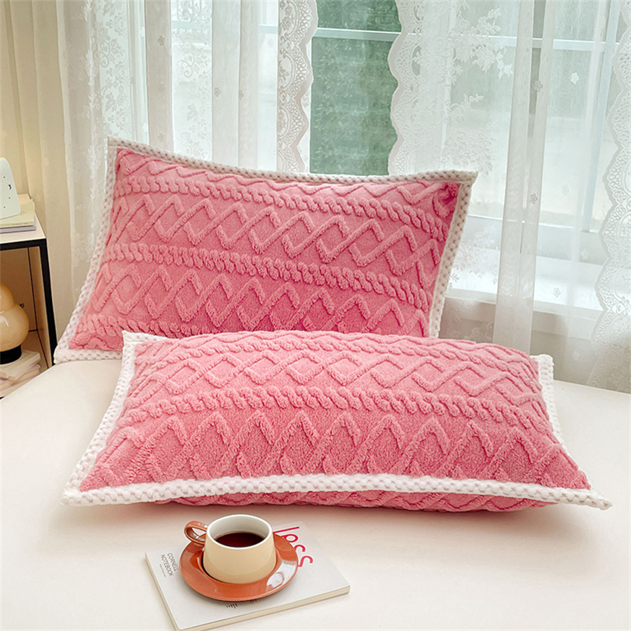 Comercio exterior transfronterizo Tafu Funda de almohada de terciopelo de invierno individual Funda de almohada de terciopelo Funda de almohada Color sólido Funda de almohada de terciopelo cálida y simple