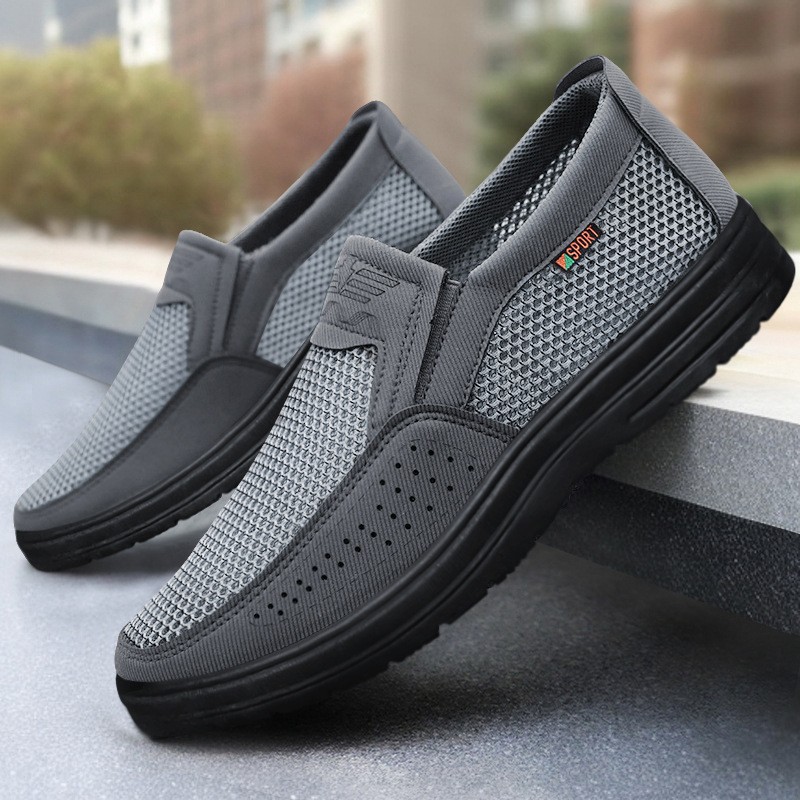 Men's Shoes Spring New Casual Cloth Shoes Cross-Border Wholesale Soft Sole Non-Tiring Slip-On Dad Shoes Breathable Men's Shoes