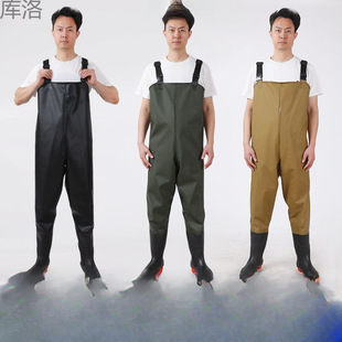 Thickened Half-Body Wading Pants, Men's Fishing Jumpsuits, Rain Pants, Wading Pants, Rain Boots Factory Wholesale