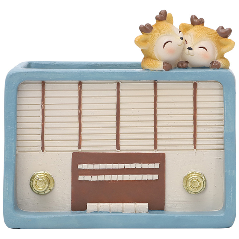 Chậu cây mọng nước resin vintage, chậu mini để bàn, đồ thủ công trang trí nhà (RG-49)