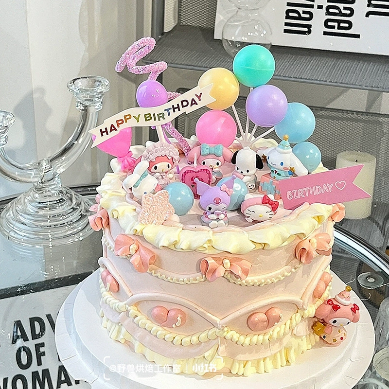 Сеть Red Curomi Merlot Pattay Dog Gou Dog торт-декор Display KT Cat Sanrio Birthday Dress