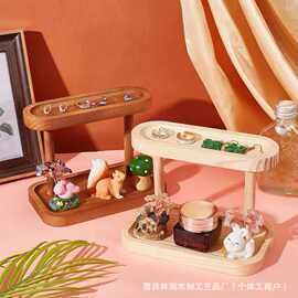 新款木质桌面置物架办公桌文具水杯收纳架梳妆台化妆品香水整理架