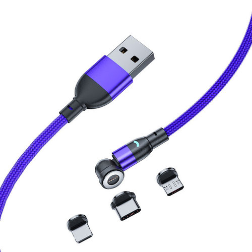 Magnetic data cable 3A mobile fast charging black technology magnetic suction cable magnetic charging cable original factory three-in-one line