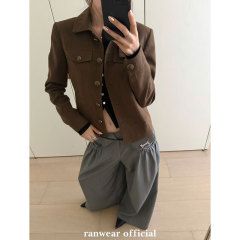 Ranwear 私服 东京故事 设计摩登翻领蜡感工艺外套百搭工装风夹克
