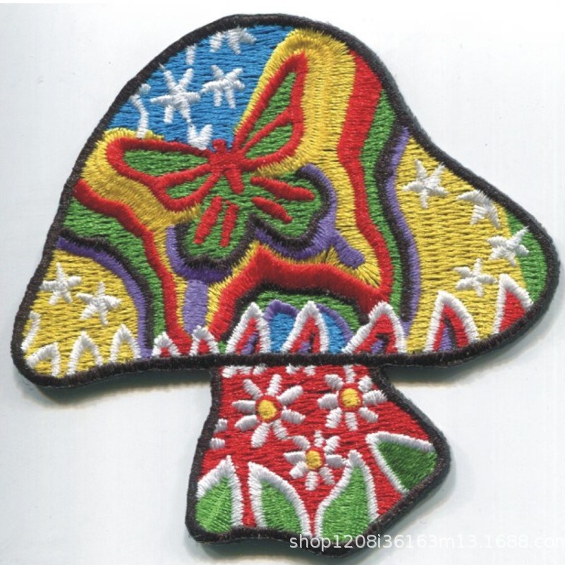 美迪嘉服装辅料 布贴绣花章   3“   100%绣花软胶绣花徽章