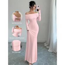 T 67664 Off shoulder sexy bodycon dress һ�ּ��Ըа��γ�ȹ
