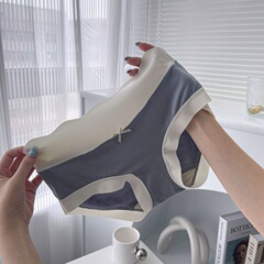 日系裸感潤膚莫代爾棉內褲中腰包臀無痕透氣紫杉醇淨化襠三角內褲