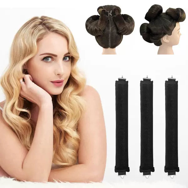 Cross-border Explosions 3 Hook Rubber Curly Hair Artifact No Heat Curling Stick Big Wave Hair Curling Tool Sleep Curly Hair