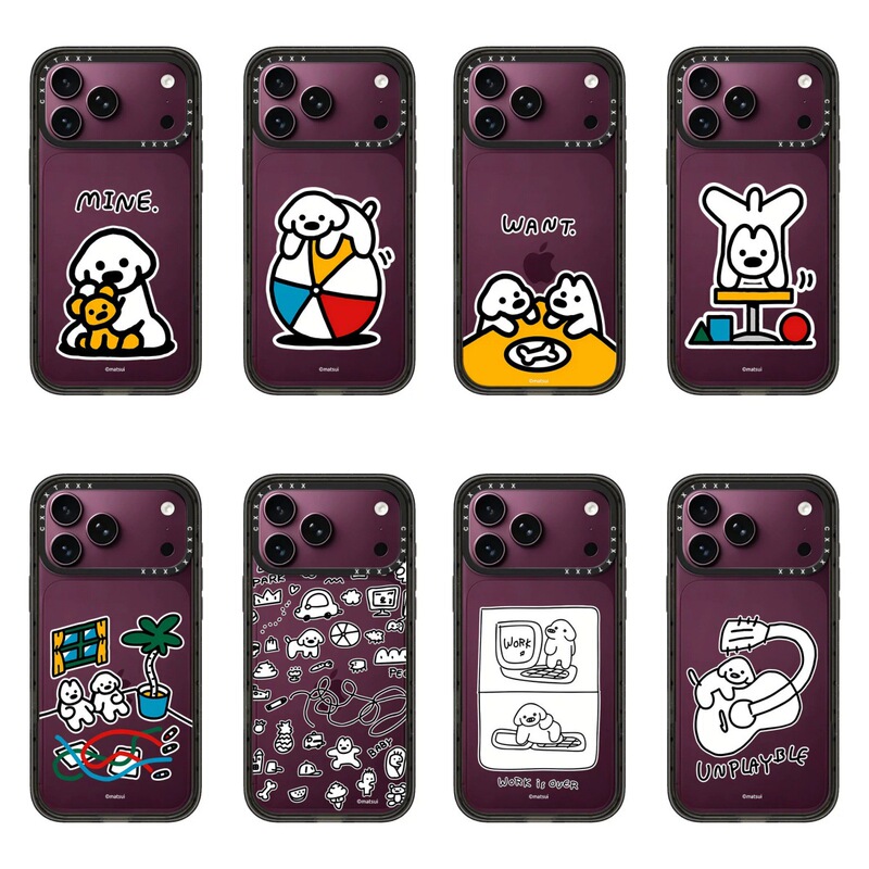Matsui cute puppy 18Promax phone case, suitable for iPhone 17 Pro, 16, and 15, in wine red color Matsui cute puppy 18Promax phone case, suitable for iPhone 17 Pro, 16, and 15, in wine red color