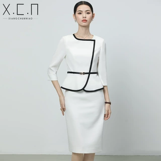 祥春鸟高级感职业套装女春夏季主持人工装套裙气质通勤工作服正装
