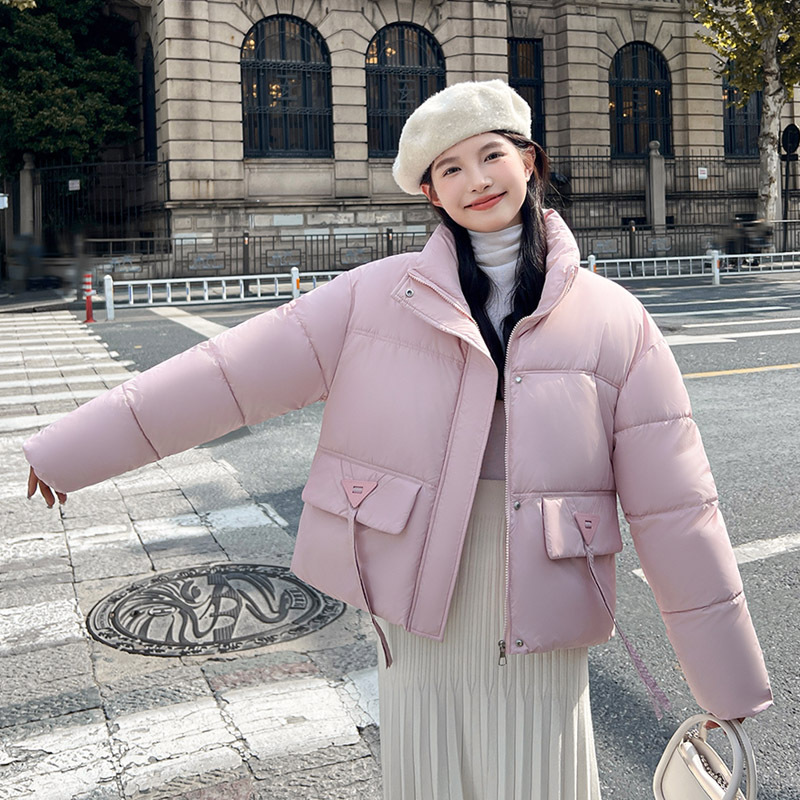 Ropa de pan corta, ropa de algodón coreana, mujer pequeña, cuello grueso, calor, atmósfera casual, abrigo de algodón de invierno image 10
