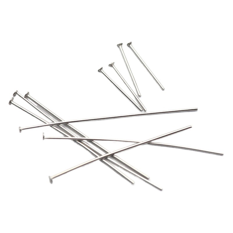 Acero inoxidable T-pin 0,5-0,7mm de diámetro de alambre gran cabeza pin con cuentas T-pin oro cabeza plana accesorios de la joyería de bricolaje