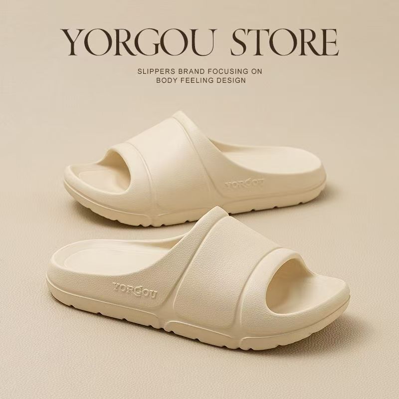 Yuangang Bathroom Slippers for Women, Summer Indoor Home Use, Non-Slip Eva Slippers with a Soft Feel, Solid Color Slippers for Men