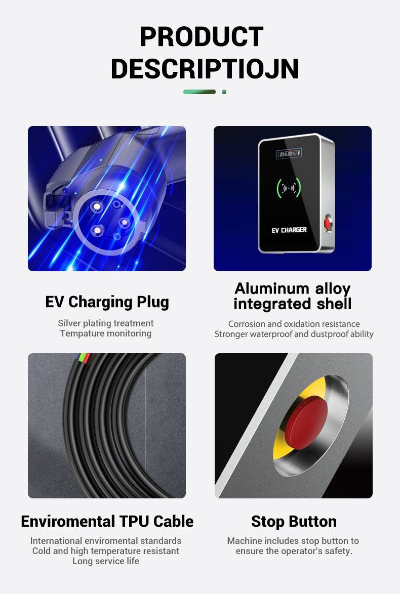 Cross-Border Supply of European Standard 7Kw Ac Charging Pile New Energy Electric Vehicle Ac Charging Pile Tesla Universal